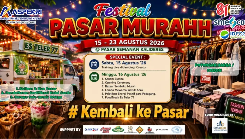 Sambut HUT ke-81 RI, ASPEKRI Gelar Festival Pasar Murah di Pasar Semanan Kalideres Sambut HUT ke-81 RI, ASPEKRI Gelar Festival Pasar Murah di Pasar Semanan Kalideres